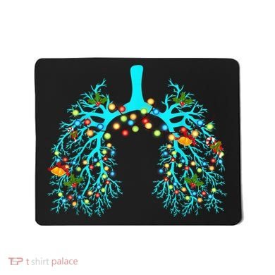Respiratory Therapy Lung Christmas Xmas Light Ornament Mousepad