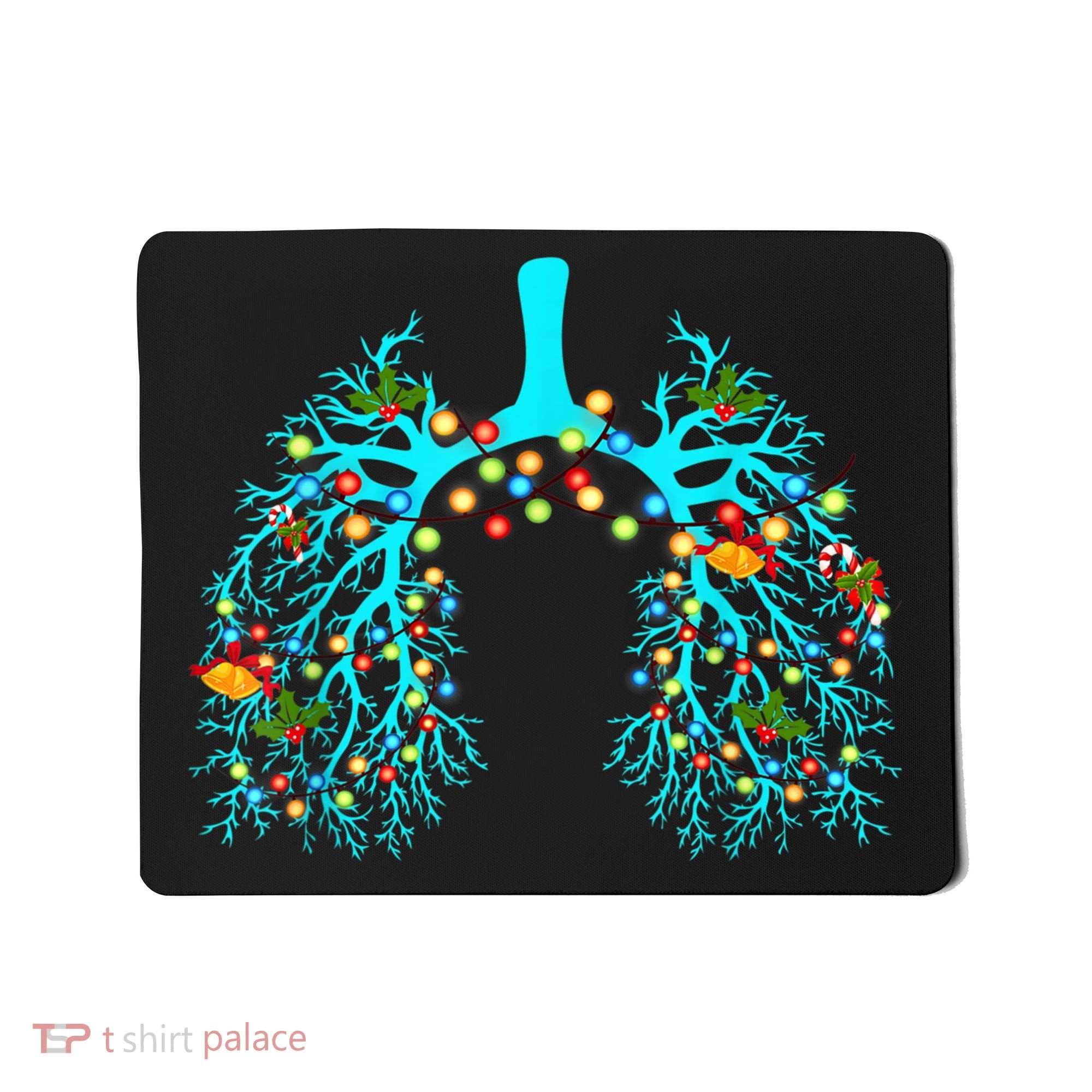 Respiratory Therapy Lung Christmas Xmas Light Ornament Mousepad