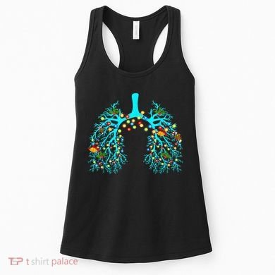 Respiratory Therapy Lung Christmas Xmas Light Ornament Women's Tank Top