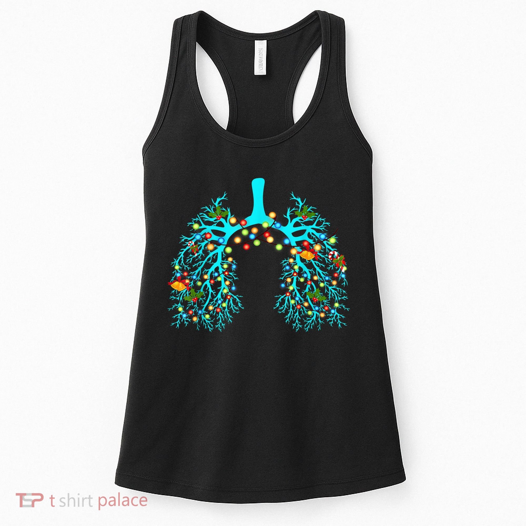 Respiratory Therapy Lung Christmas Xmas Light Ornament Women's Tank Top