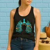 Respiratory Therapy Lung Christmas Xmas Light Ornament Women's Tank Top thumb 2