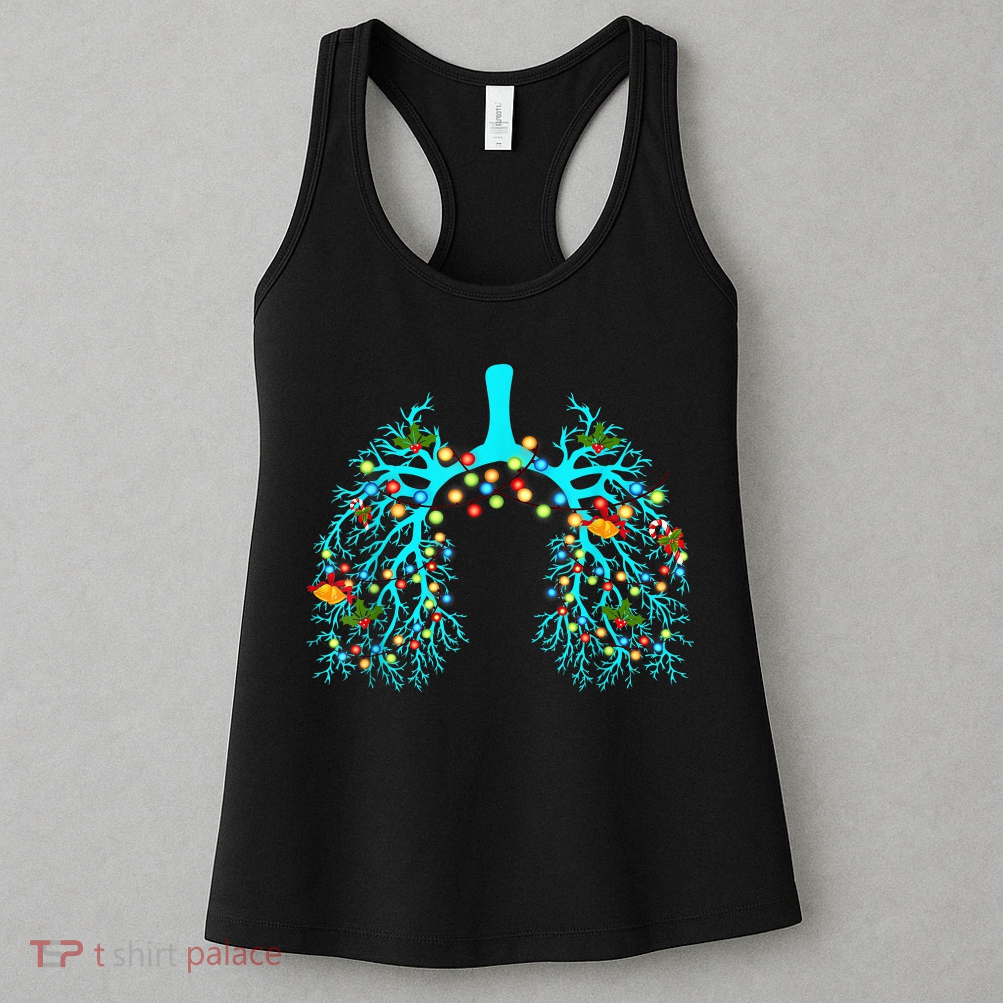 Respiratory Therapy Lung Christmas Xmas Light Ornament Women's Tank Top