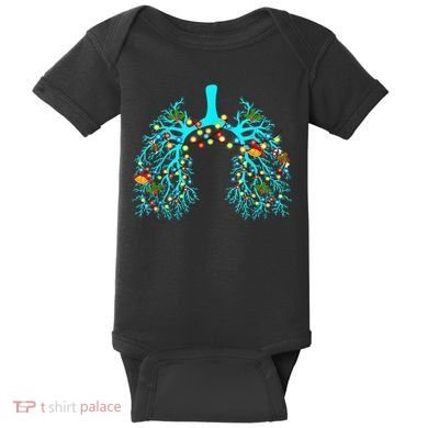 Respiratory Therapy Lung Christmas Xmas Light Ornament Baby Bodysuit