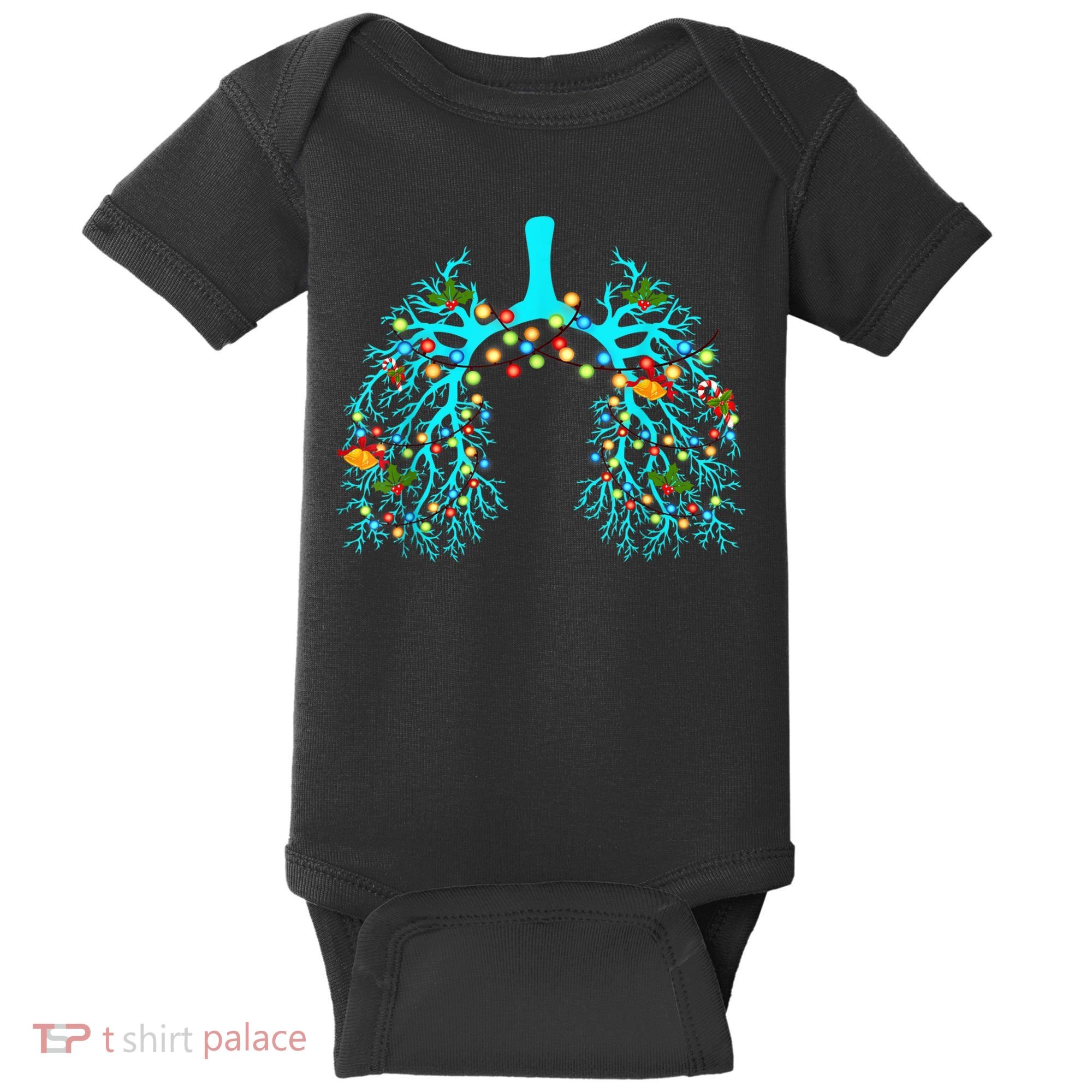 Respiratory Therapy Lung Christmas Xmas Light Ornament Baby Bodysuit