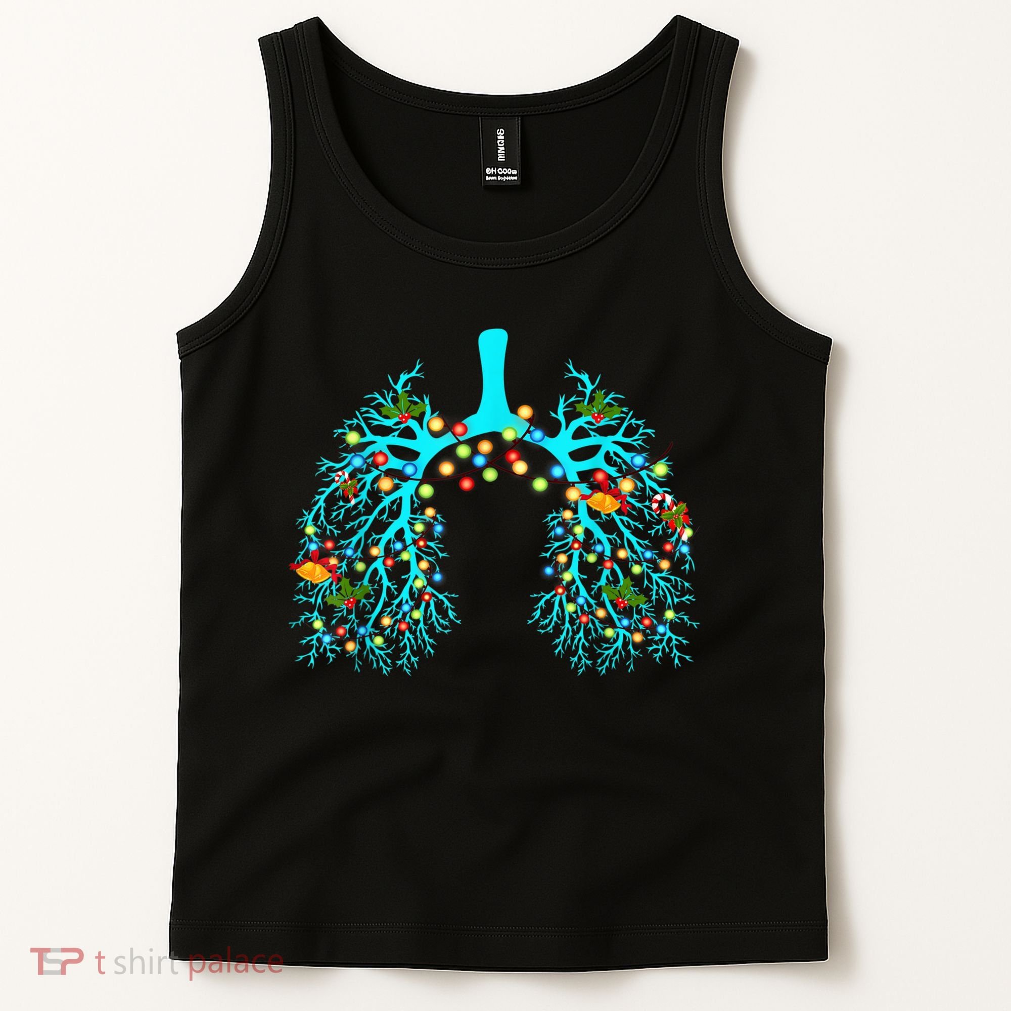 Respiratory Therapy Lung Christmas Xmas Light Ornament Tank Top