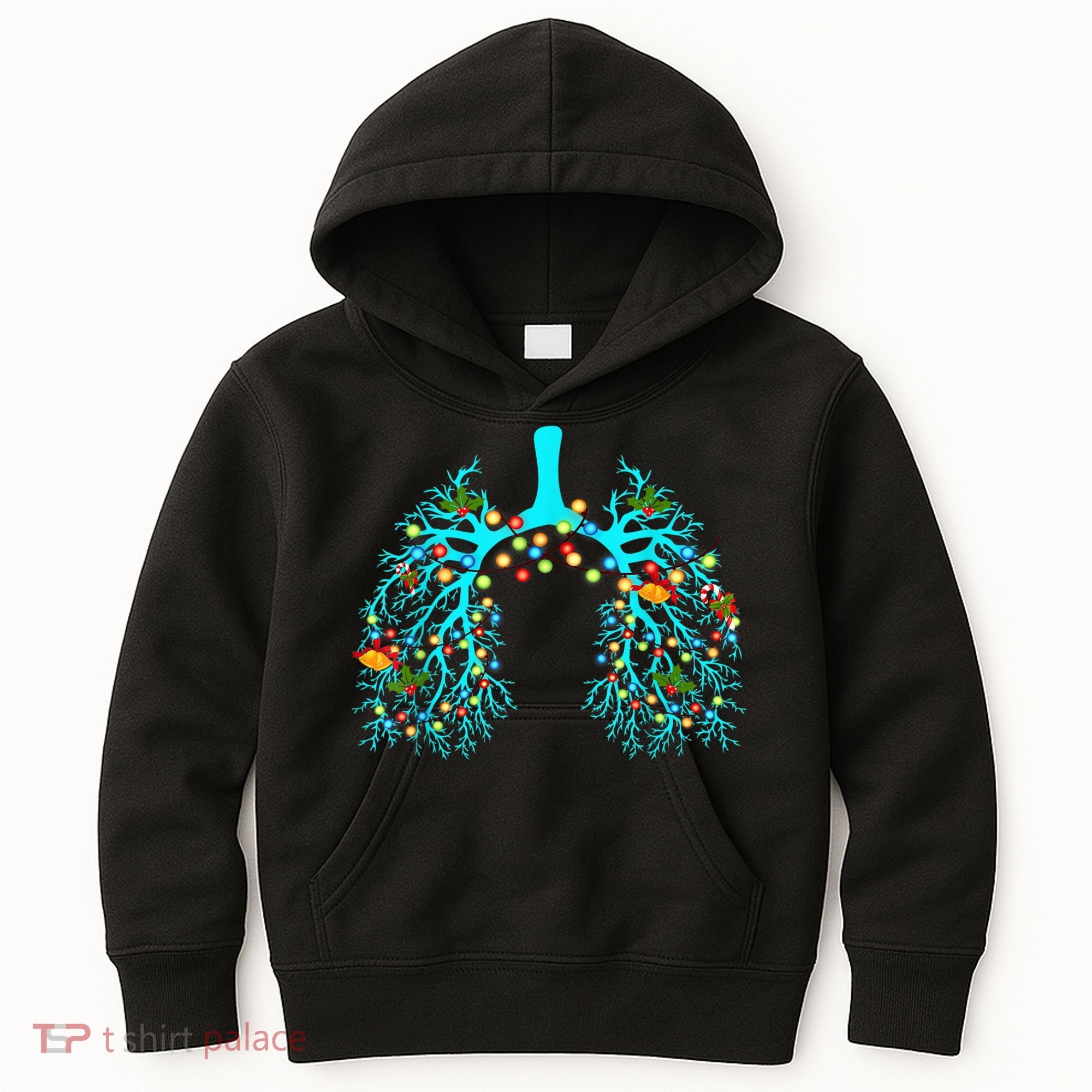 Respiratory Therapy Lung Christmas Xmas Light Ornament Kids Hoodie