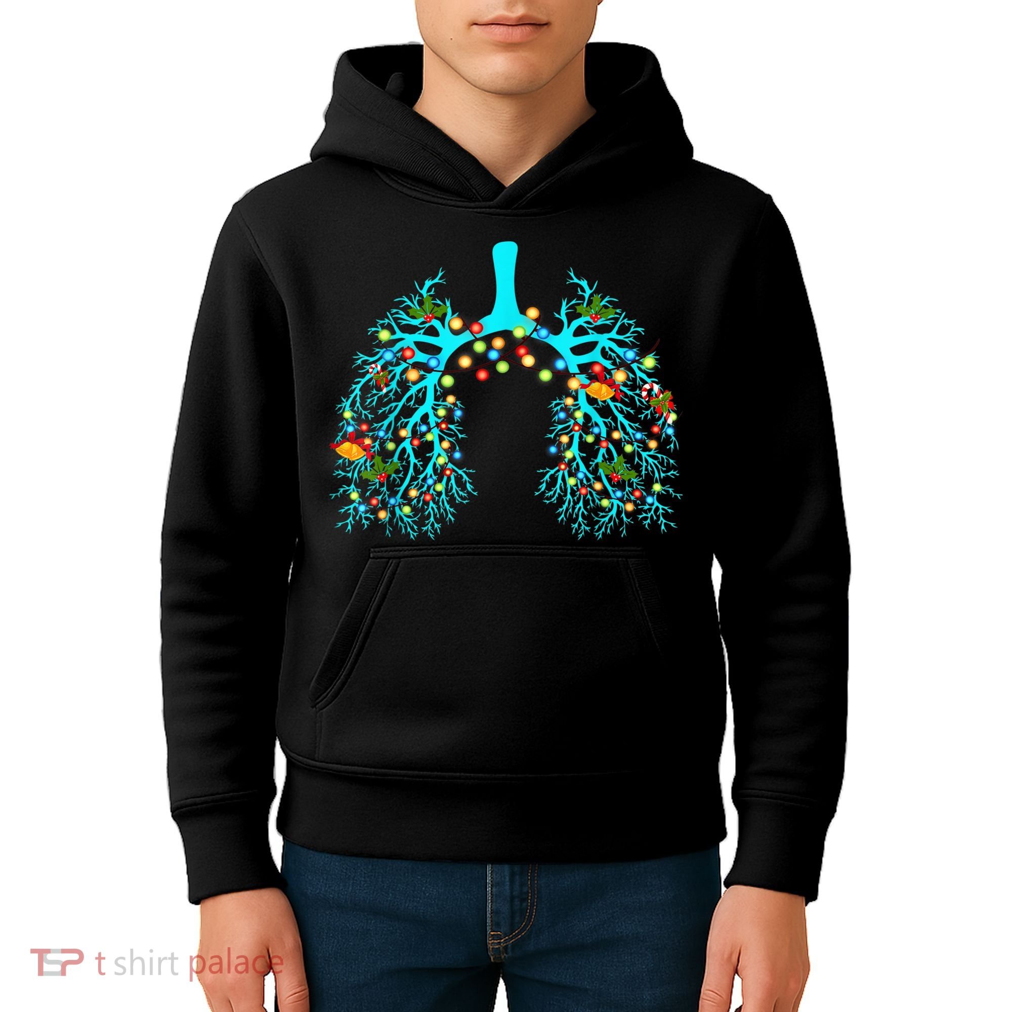 Respiratory Therapy Lung Christmas Xmas Light Ornament Kids Hoodie