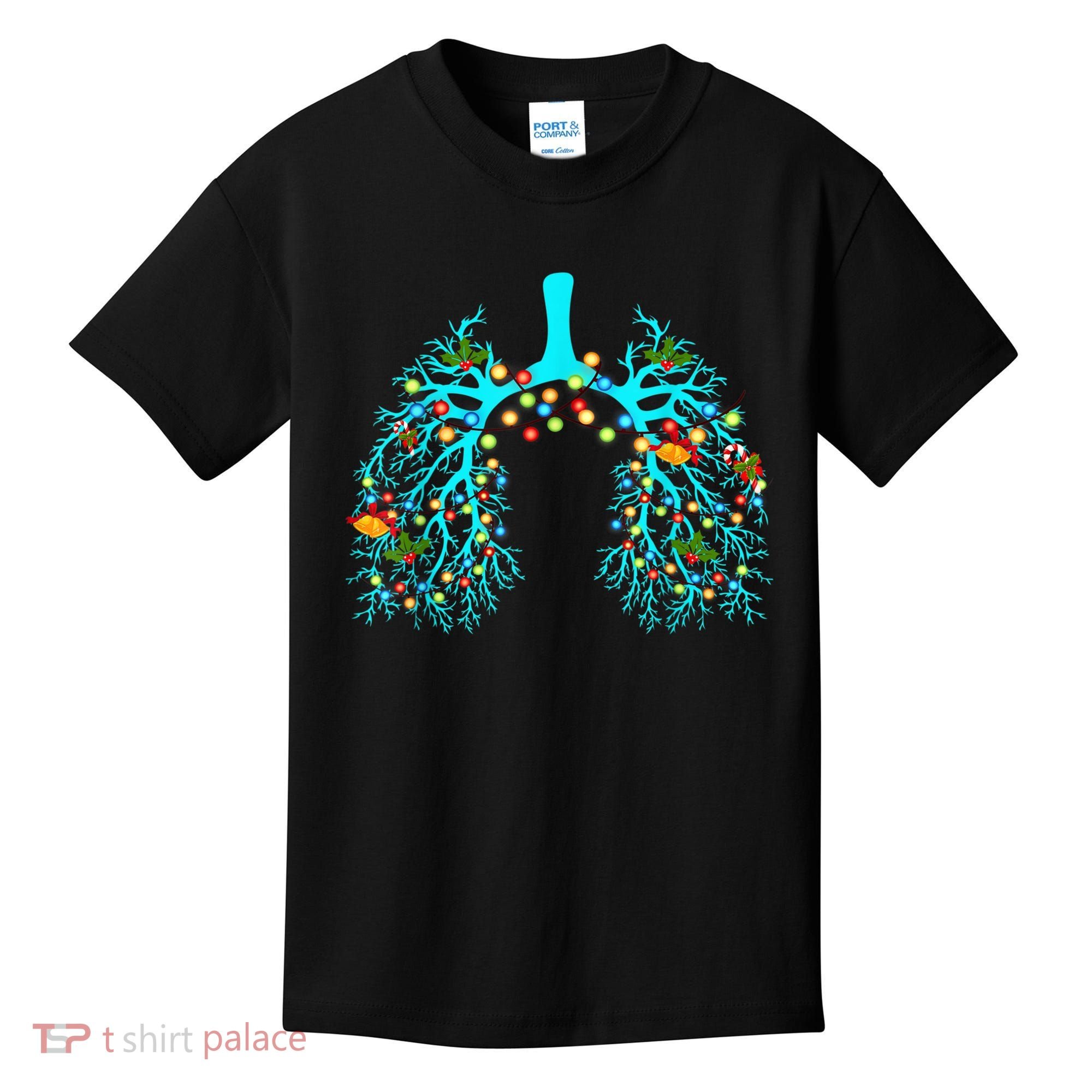 Respiratory Therapy Lung Christmas Xmas Light Ornament Kids T-Shirt