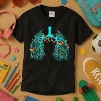 Respiratory Therapy Lung Christmas Xmas Light Ornament Kids T-Shirt thumb 3
