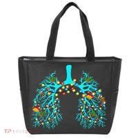 Respiratory Therapy Lung Christmas Xmas Light Ornament Tote Bag thumb 0