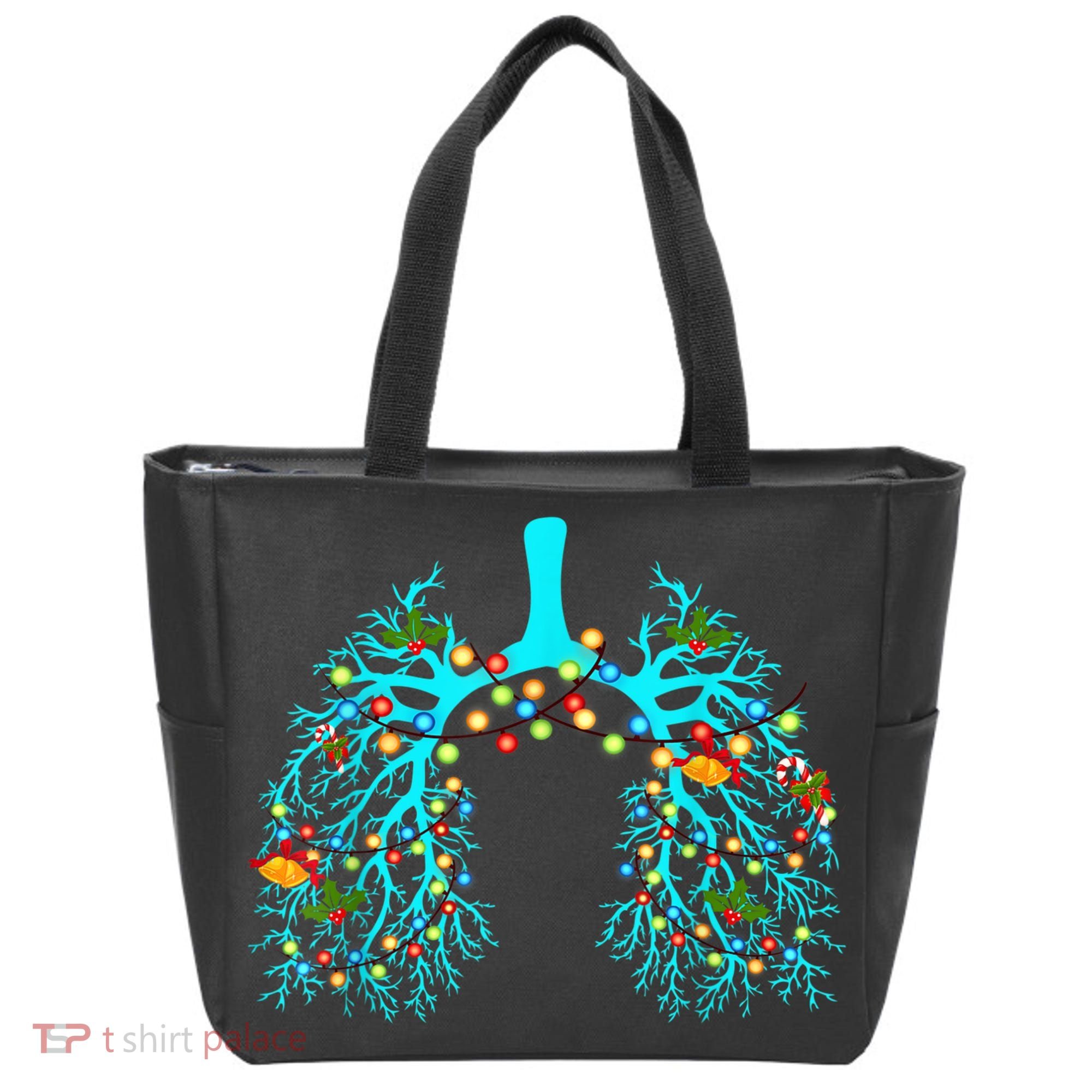 Respiratory Therapy Lung Christmas Xmas Light Ornament Tote Bag