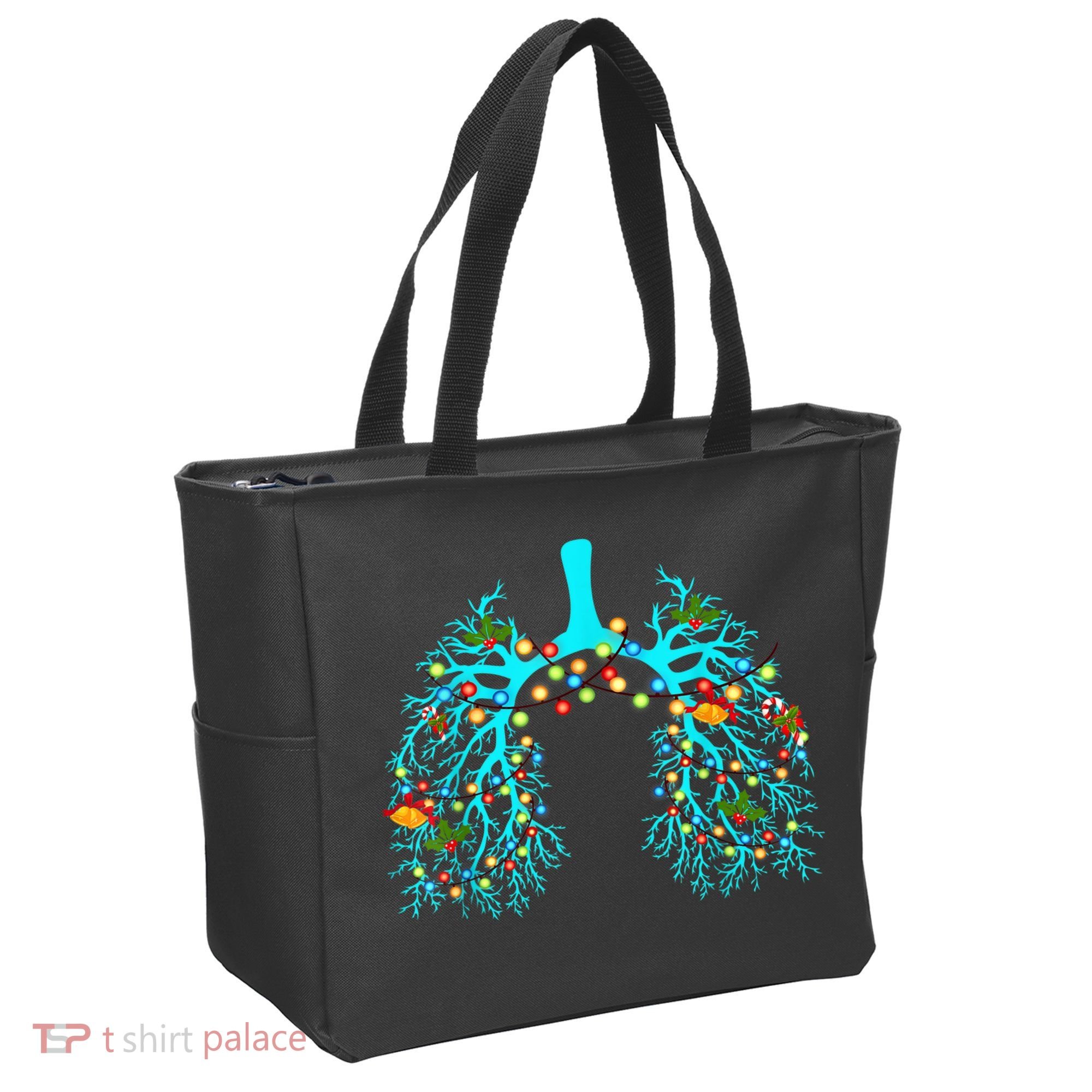 Respiratory Therapy Lung Christmas Xmas Light Ornament Tote Bag