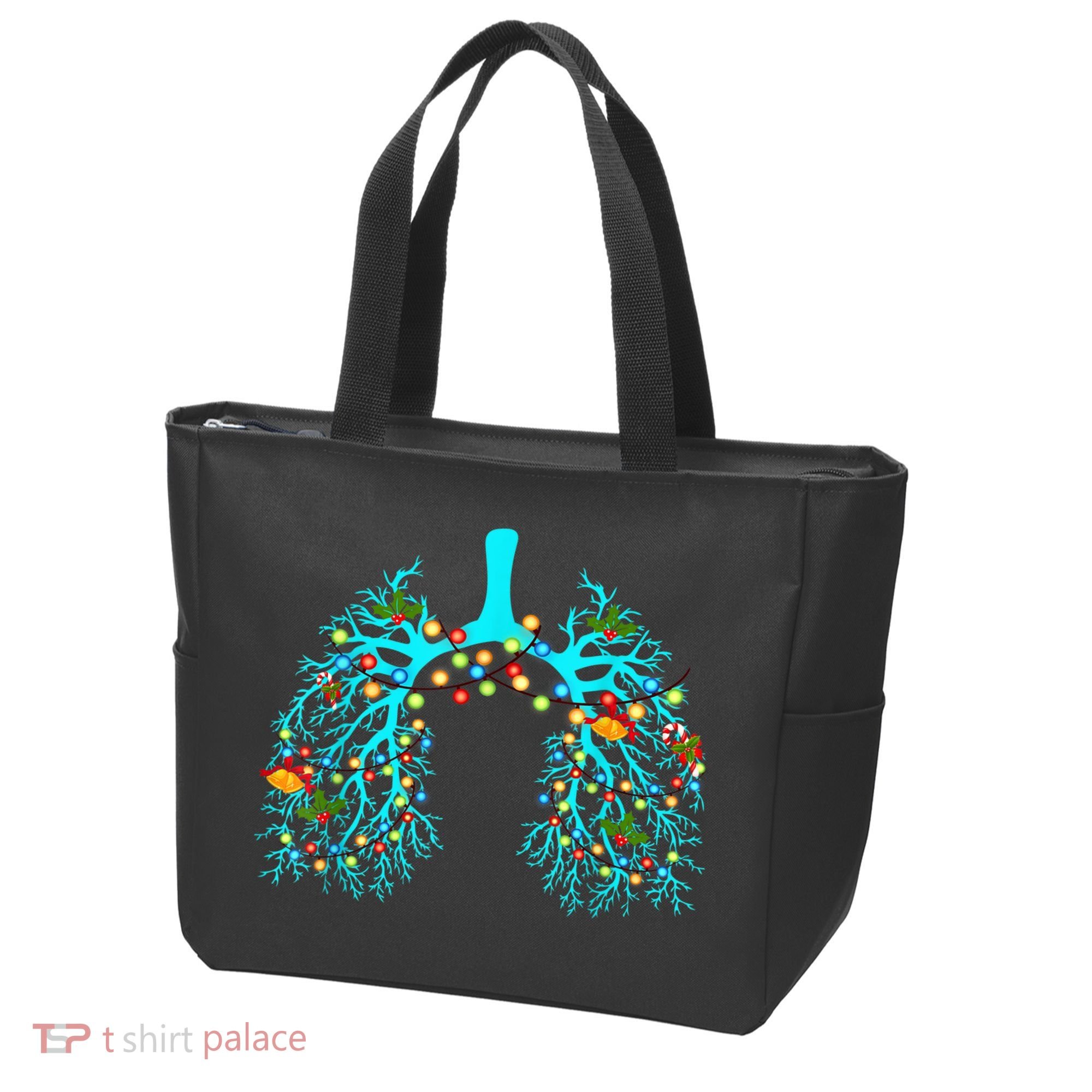 Respiratory Therapy Lung Christmas Xmas Light Ornament Tote Bag