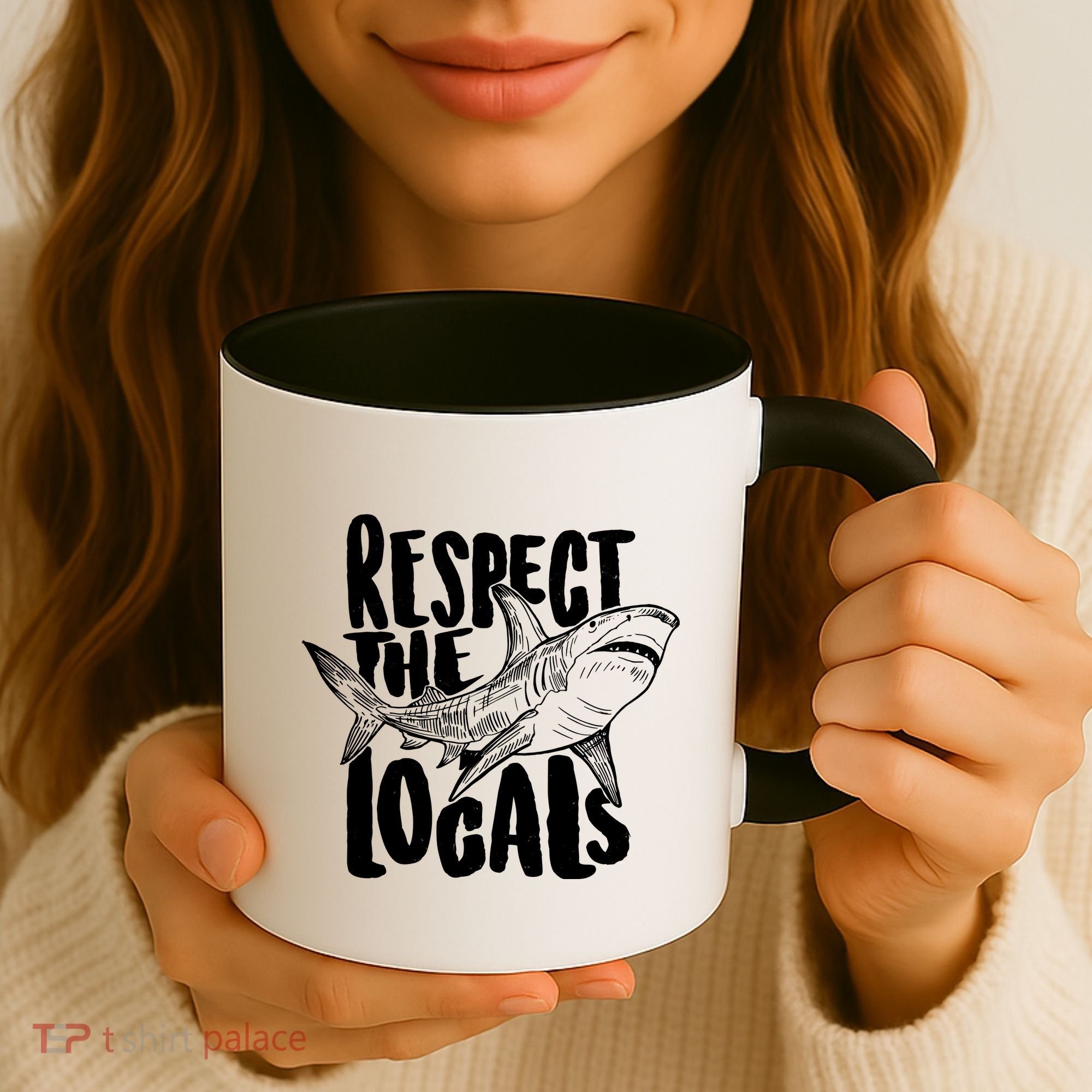 Respect The Locals Shark Week Lover Coffee Mug