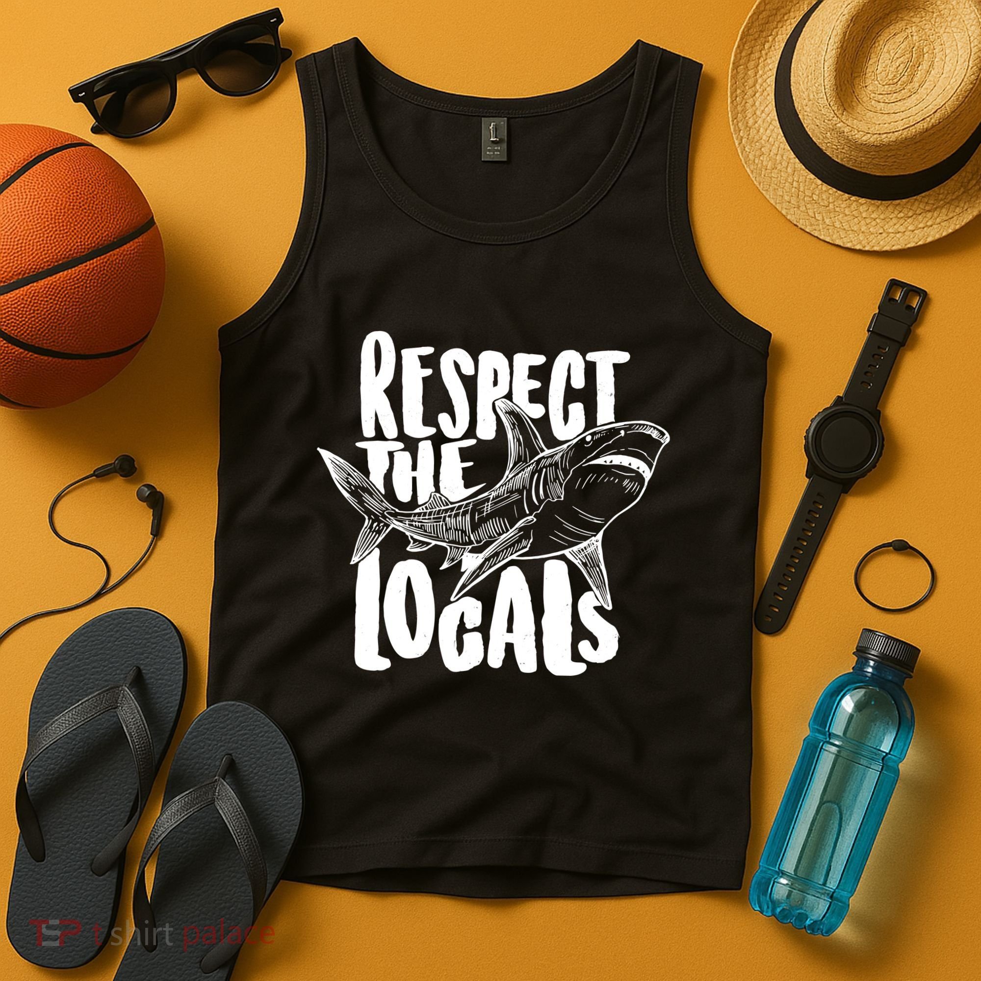 Respect The Locals Shark Week Lover Tank Top