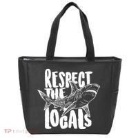 Respect The Locals Shark Week Lover Tote Bag thumb 0