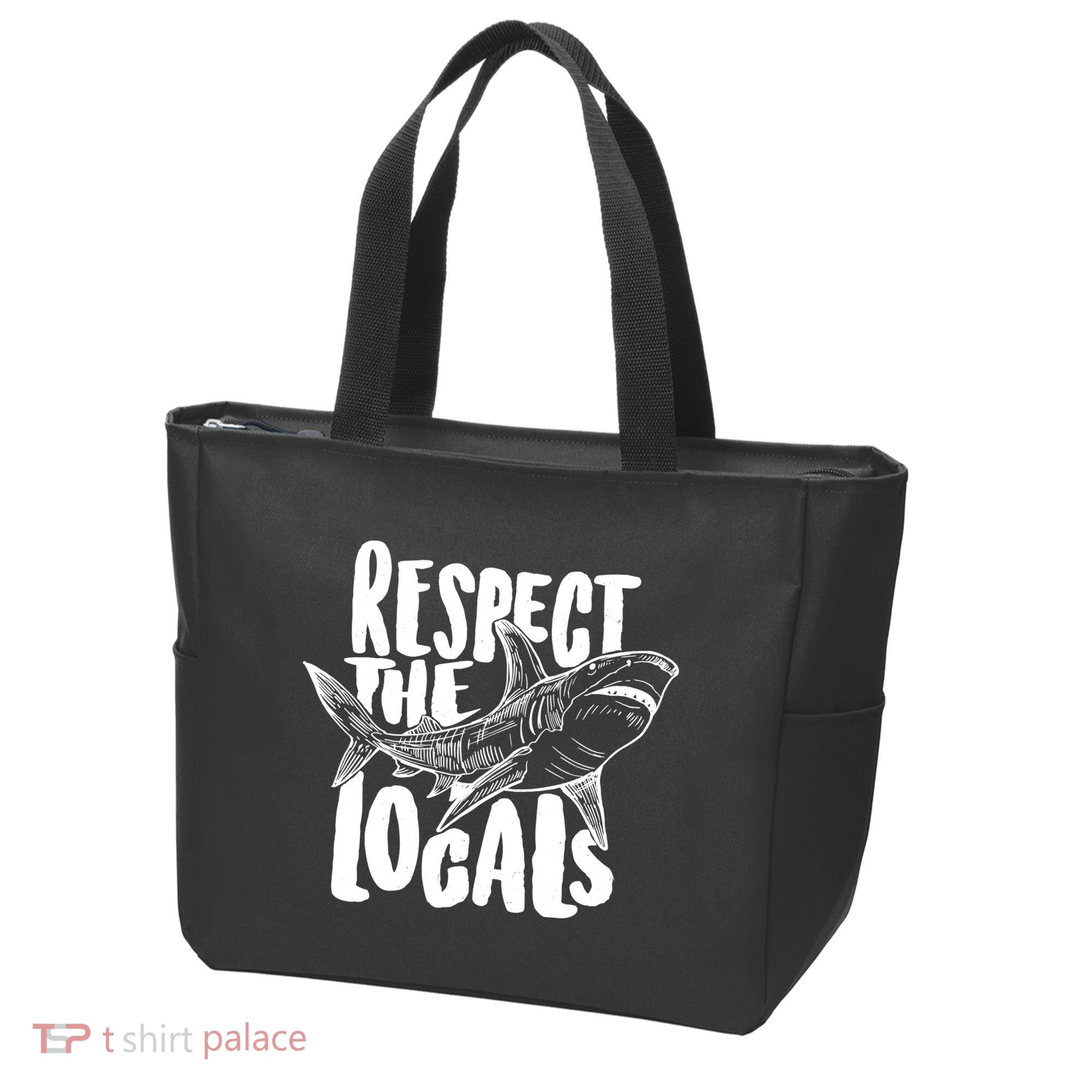 Respect The Locals Shark Week Lover Tote Bag