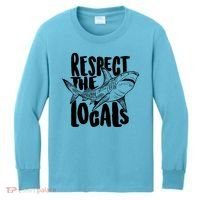 Respect The Locals Shark Week Lover Kids Long Sleeve Shirt thumb 0