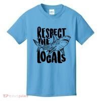 Respect The Locals Shark Week Lover Kids T-Shirt thumb 0