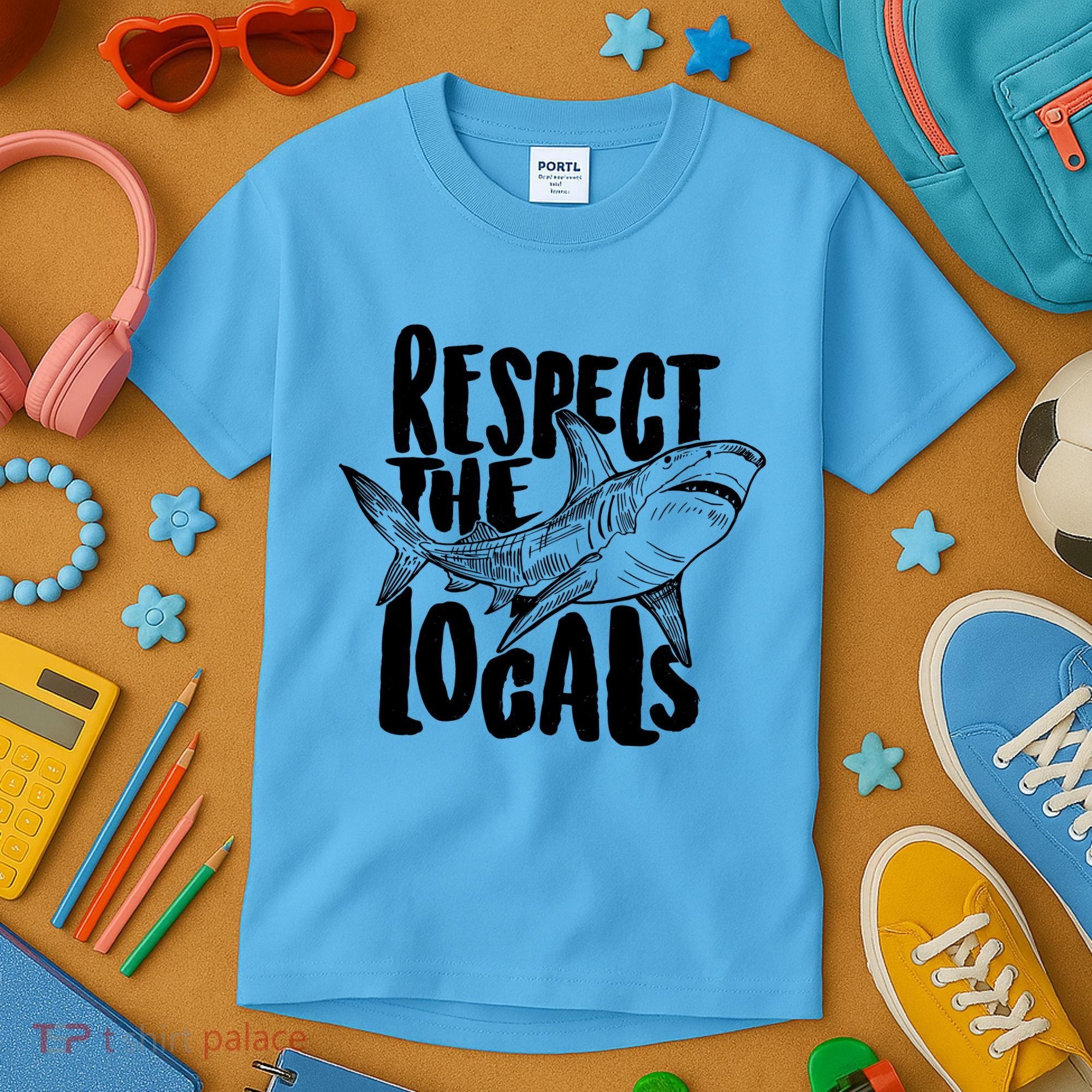 Respect The Locals Shark Week Lover Kids T-Shirt