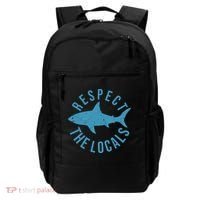 Respect The Locals Warning Shark Week Backpack thumb 0