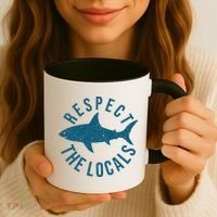 Respect The Locals Warning Shark Week Coffee Mug thumb 3