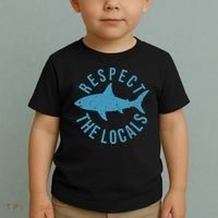 Respect The Locals Warning Shark Week Toddler T-Shirt thumb 2