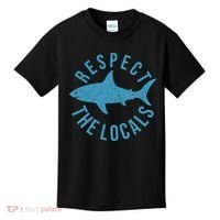 Respect The Locals Warning Shark Week Kids T-Shirt thumb 0