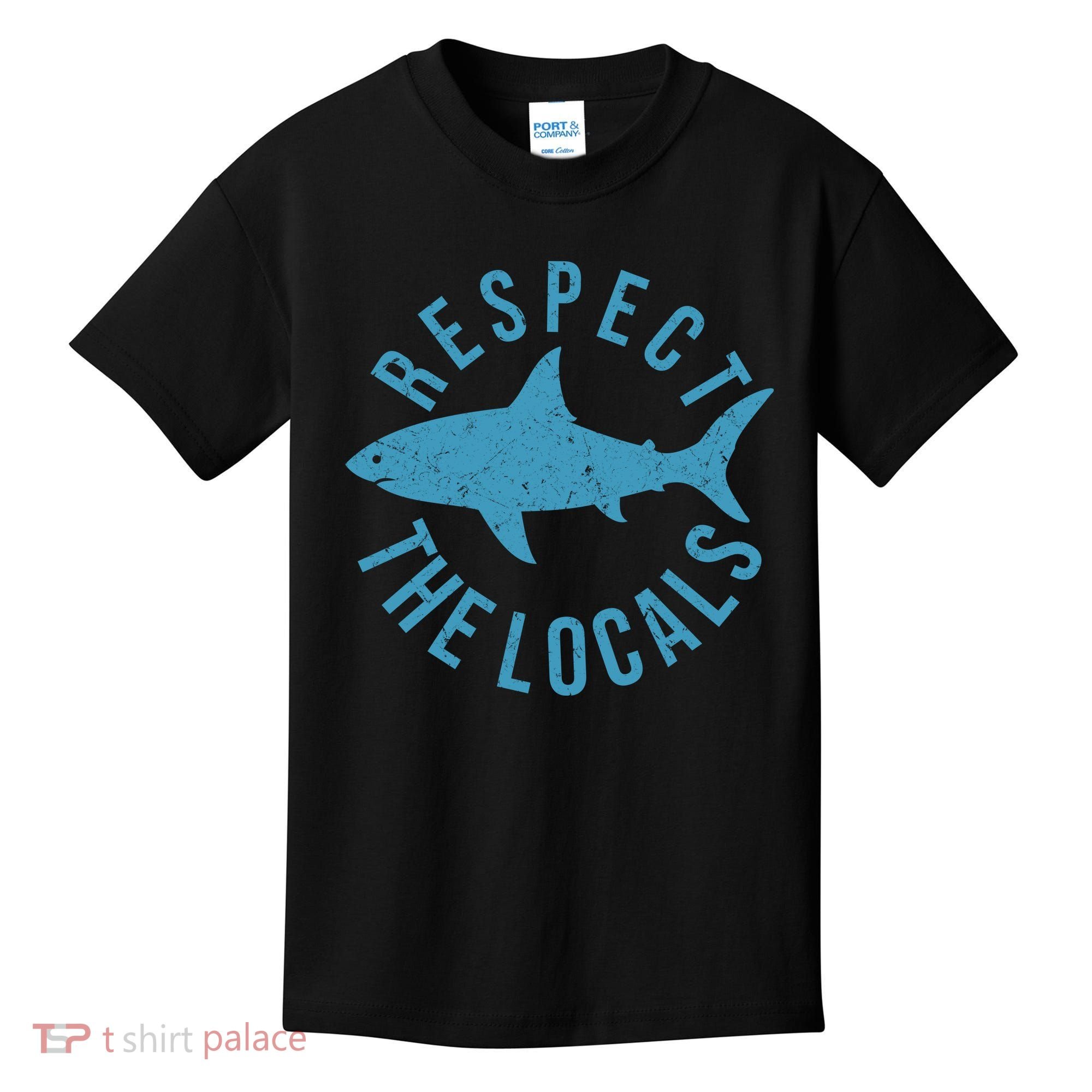 Respect The Locals Warning Shark Week Kids T-Shirt