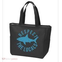 Respect The Locals Warning Shark Week Tote Bag thumb 3