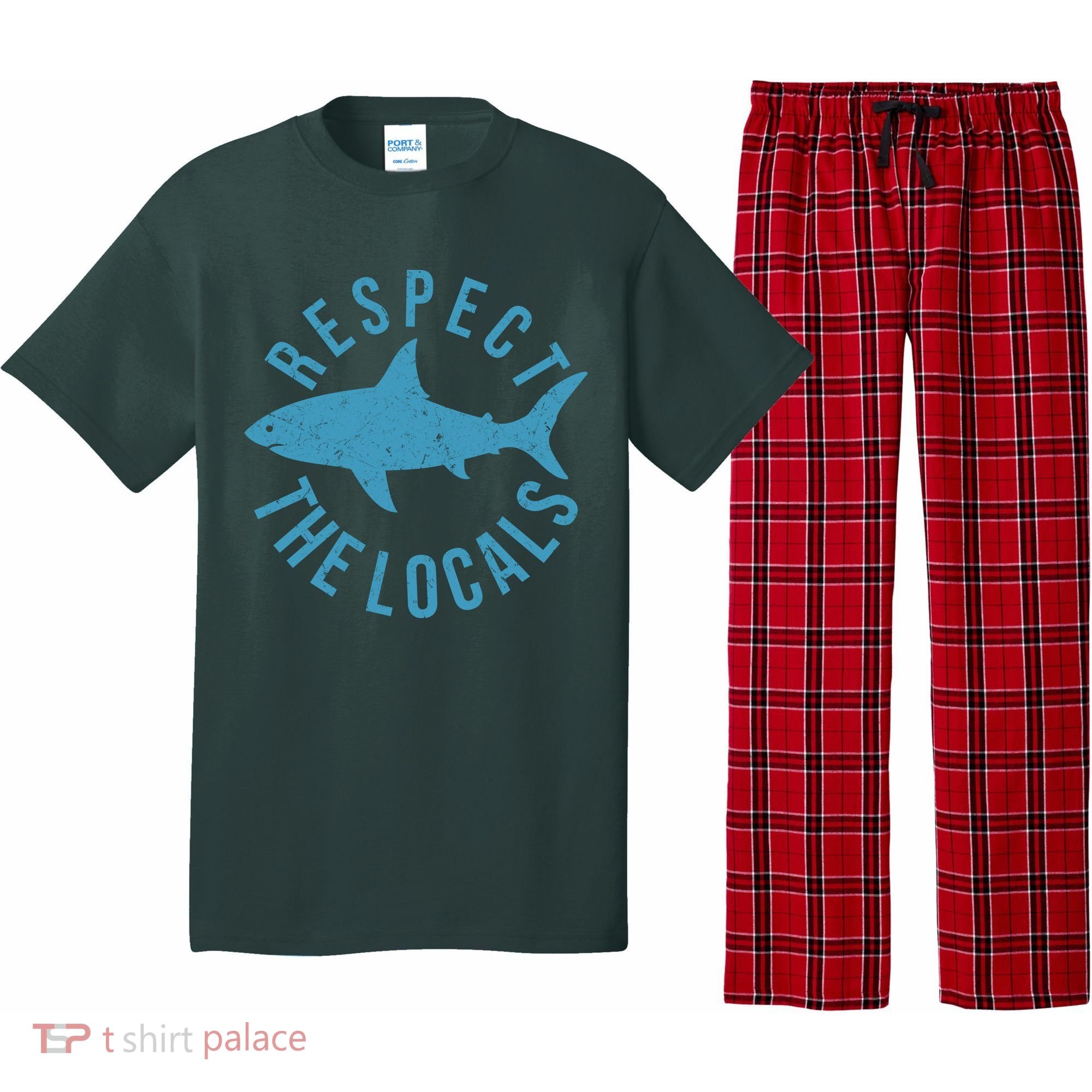Respect The Locals Warning Shark Week Pajama Set
