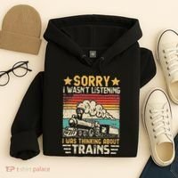 Retro Train Lover Model Railroad Conductor Funny Train Hoodie thumb 4