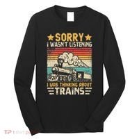 Retro Train Lover Model Railroad Conductor Funny Train Long Sleeve Shirt thumb 0