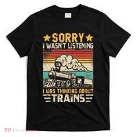 Retro Train Lover Model Railroad Conductor Funny Train T-Shirt thumb 0