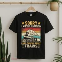 Retro Train Lover Model Railroad Conductor Funny Train T-Shirt thumb 2