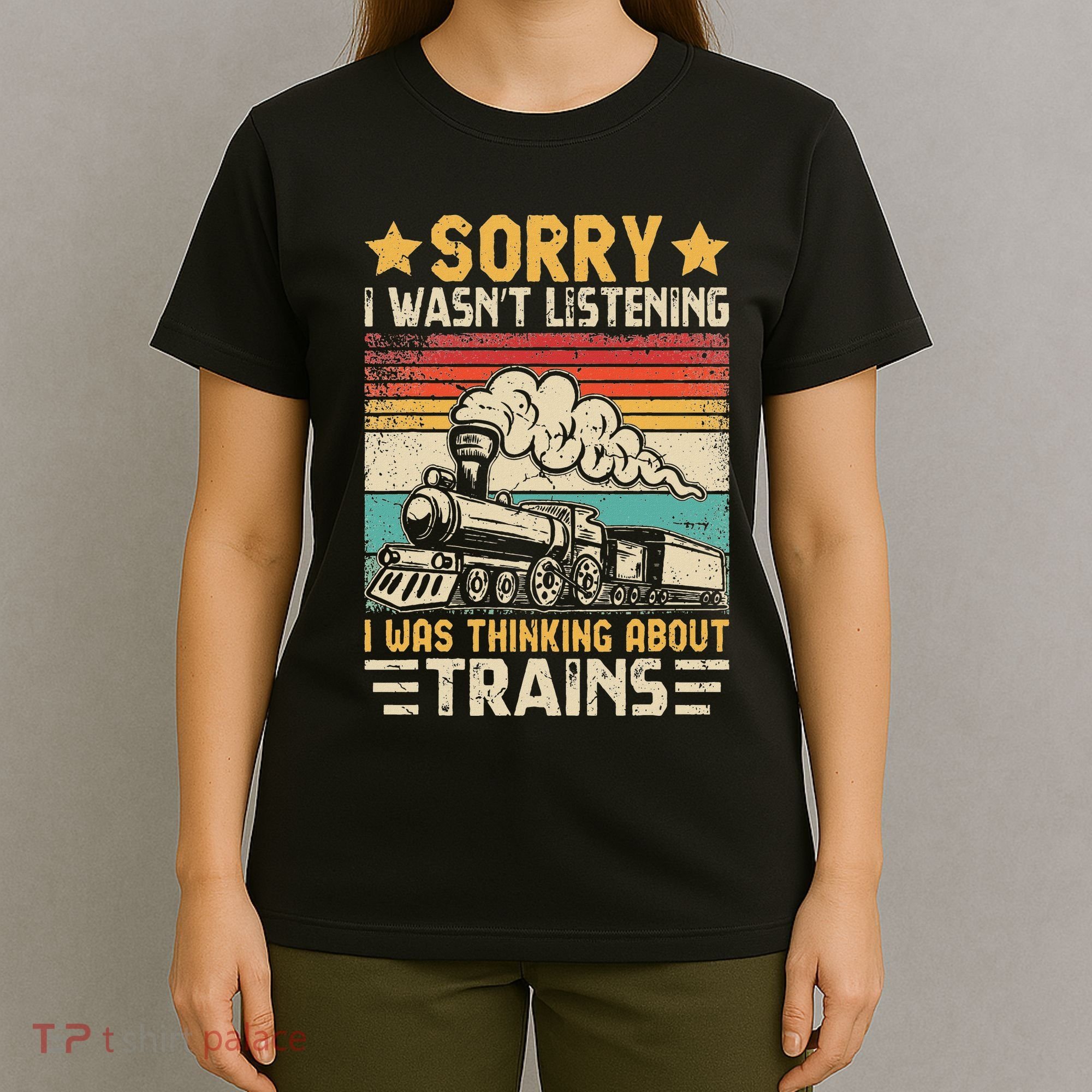 Retro Train Lover Model Railroad Conductor Funny Train T-Shirt