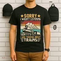 Retro Train Lover Model Railroad Conductor Funny Train T-Shirt thumb 6