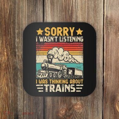 Retro Train Lover Model Railroad Conductor Funny Train Coaster