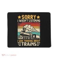 Retro Train Lover Model Railroad Conductor Funny Train Mousepad thumb 0