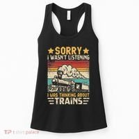 Retro Train Lover Model Railroad Conductor Funny Train Women's Tank Top thumb 0