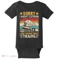 Retro Train Lover Model Railroad Conductor Funny Train Baby Bodysuit thumb 0