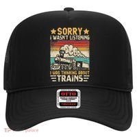 Retro Train Lover Model Railroad Conductor Funny Train Hat thumb 0