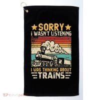 Retro Train Lover Model Railroad Conductor Funny Train Golf Towel thumb 0