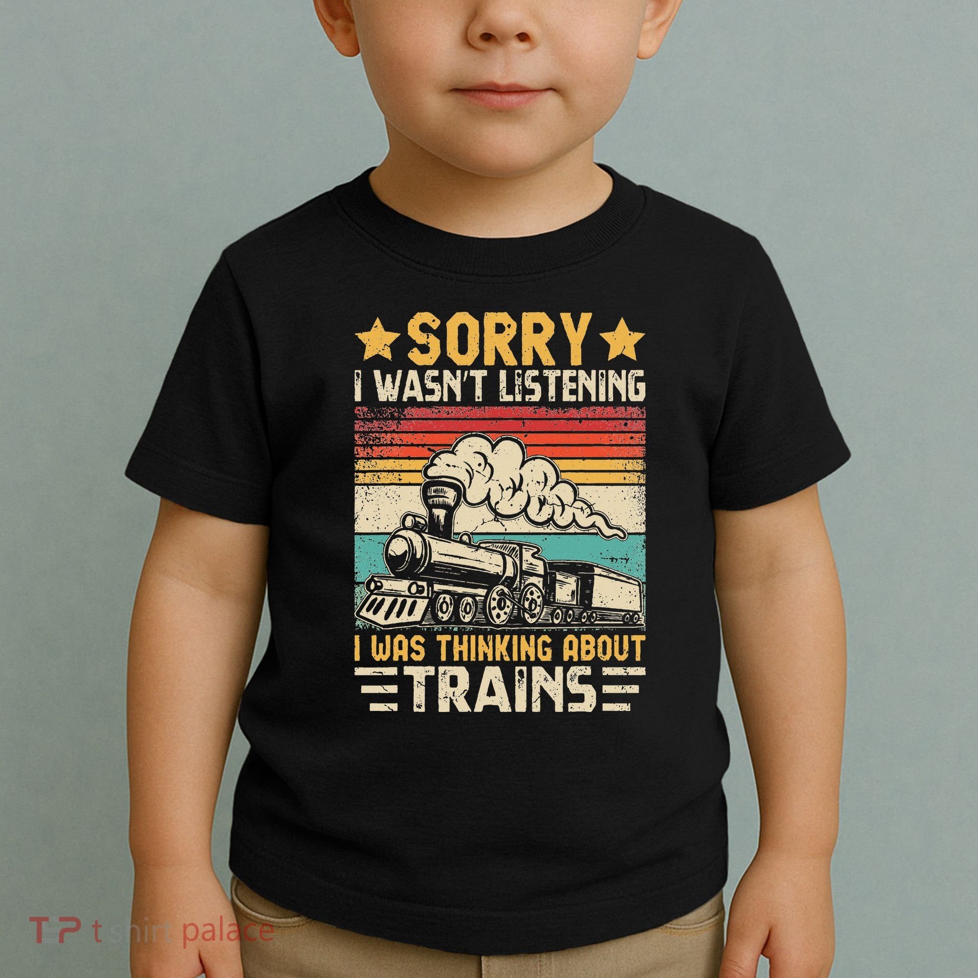 Retro Train Lover Model Railroad Conductor Funny Train Toddler T-Shirt