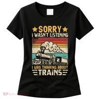 Retro Train Lover Model Railroad Conductor Funny Train Women's T-Shirt thumb 0