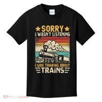 Retro Train Lover Model Railroad Conductor Funny Train Kids T-Shirt thumb 0