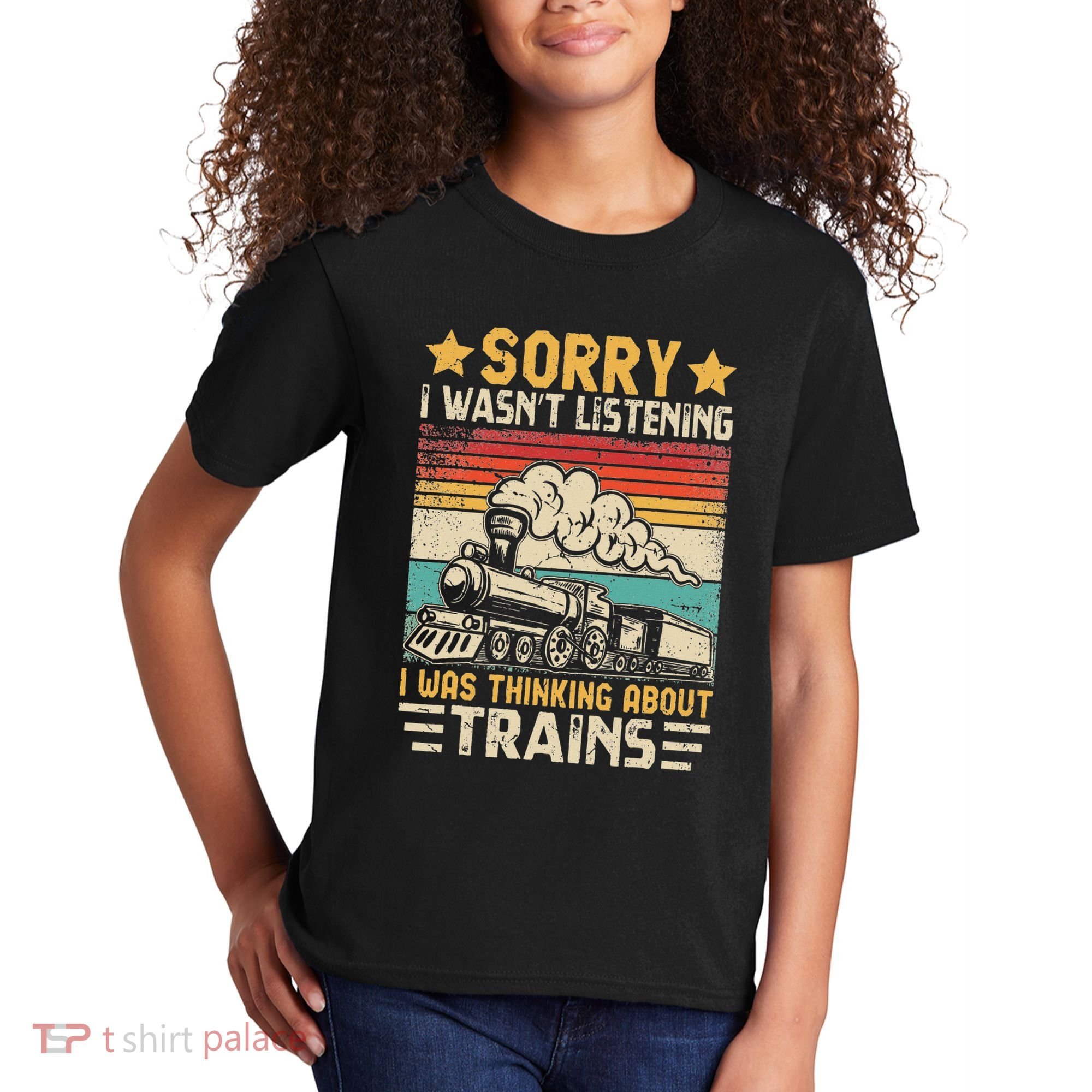 Retro Train Lover Model Railroad Conductor Funny Train Kids T-Shirt