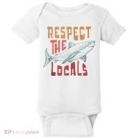 Respect The Locals Shark Ocean Animal Rights Biology Life Baby Bodysuit thumb 0