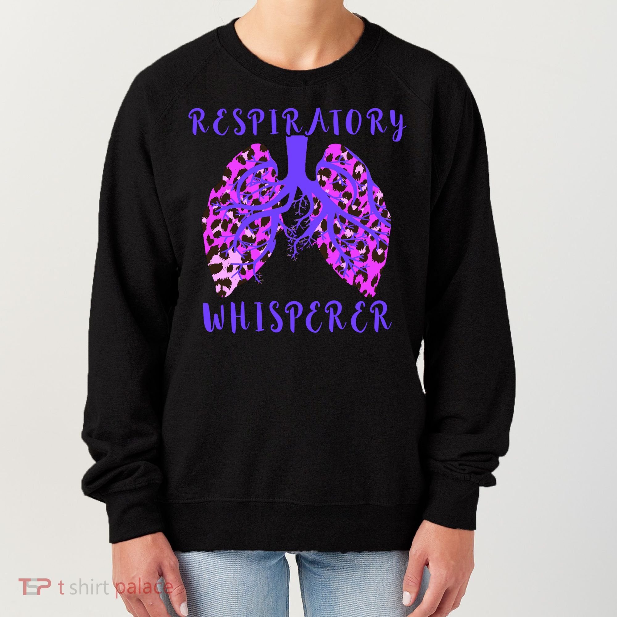 Respiratory Therapist Leopard Lung Whisperer Doctor Gift Women's Sweatshirt