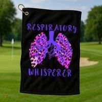 Respiratory Therapist Leopard Lung Whisperer Doctor Gift Golf Towel thumb 1
